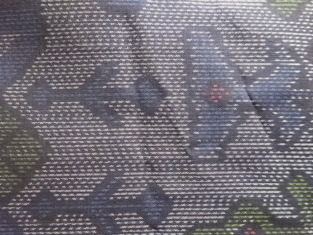 JAPANESE KIMONO / ANTIQUE KIMONO / SILK / DORO OSHIMA TSUMUGI / WOVEN ABSTRACT